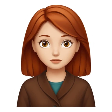 Auburn dark orange brown hair girl sticker