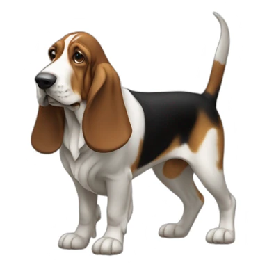 Dog Canine Basset Hound full body, realistic, minimalistic sticker