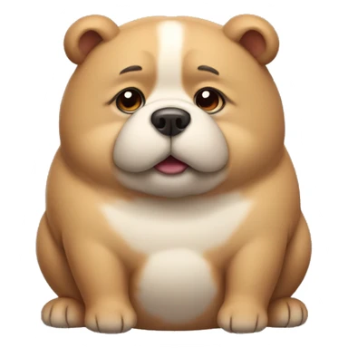 chubby dog bear with a belly sticker