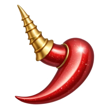 red glitter horn sticker