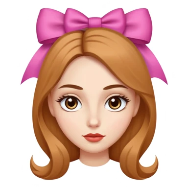 Heart shape face , fair skin , almond eyes, light brown eye, upward eyebrow, straight nose, bow lips shape, long heir , clean makeup sticker