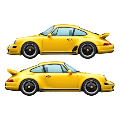 yellow porsche car side-view sticker