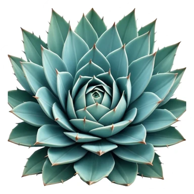 Cinematic Realistic Agave Emoji, Bold and spiky, with long, pointed leaves forming a rosette pattern. The sharp edges and soft blue-green hue exude a sense of rugged beauty and desert resilience. Soft glowing outline, capturing the essence of survival and strength in a striking agave plant! sticker