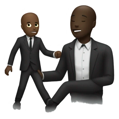 a black man saving another black man from slenderman sticker