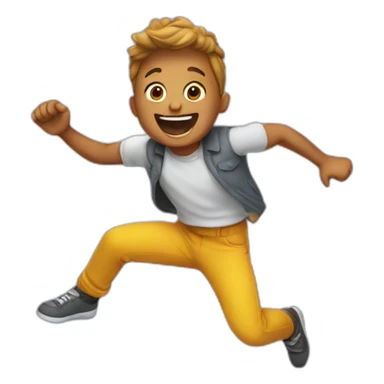 Jumping happy sticker