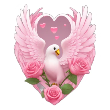 Un cœur rose avec des ailes d’anges sticker
