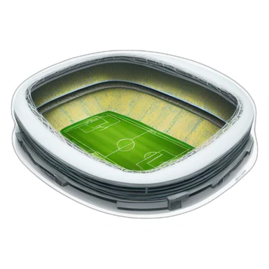 brazilian soccer stadium with completely white background sticker
