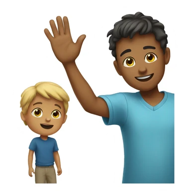 boy waving bye to his dad sticker