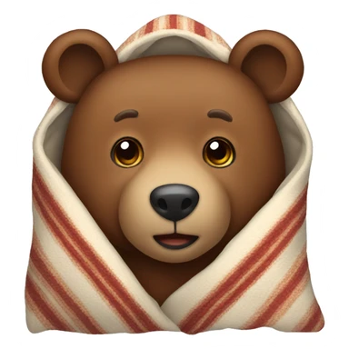 Brown bear wearing a blanket  sticker