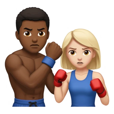black male white female fighting sticker