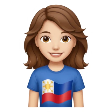 alternative white girl wavy brown hair girl philippine flag sticker