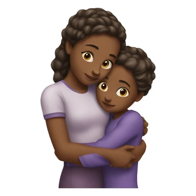 big sister and little sister hug sticker