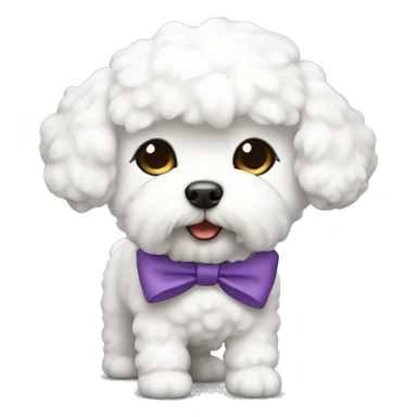 Bichon with a bow  sticker