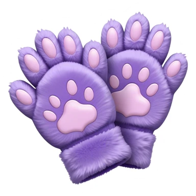 Pastel purple fuzzy cozy furry catty paw gloves  sticker