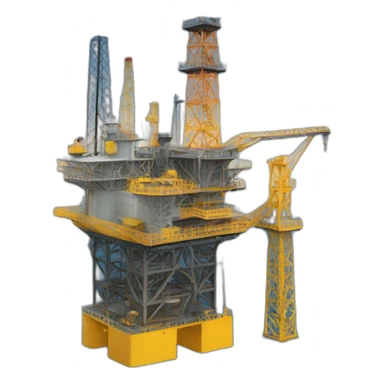 Sea drilling platform，isometric view sticker