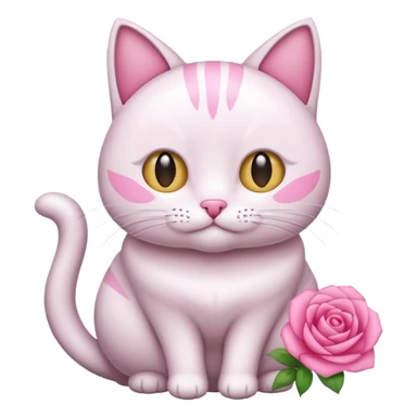 Un gato blanco con un listón rosa sticker