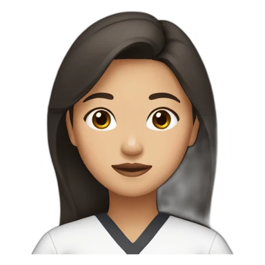 filipino girl with middle part and brown hair in black scrubs with no stethascope sticker