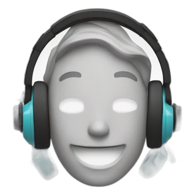 Headset with an analytics dashboard and music notes: illustrating the refinement of artists' online presence. sticker