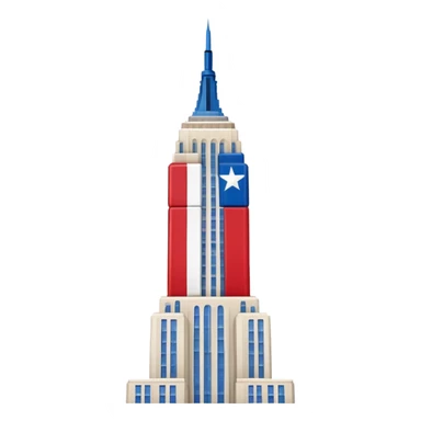 Empire State Building in Texas flag sticker