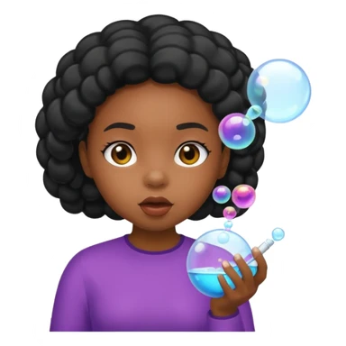 Bubble Blowing black girl sticker