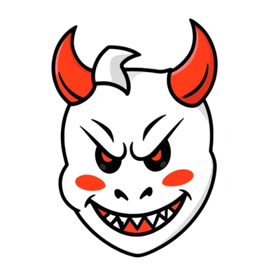 Winking devil sticker