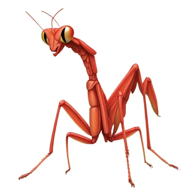 Red praying mantis sticker