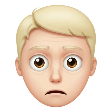 Scared tired face irritated eyes sticker