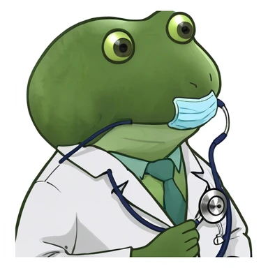 bufo wearing a doctor outfit sticker