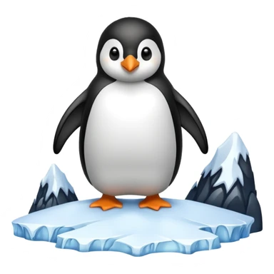 penguin looking to ice mountains sticker