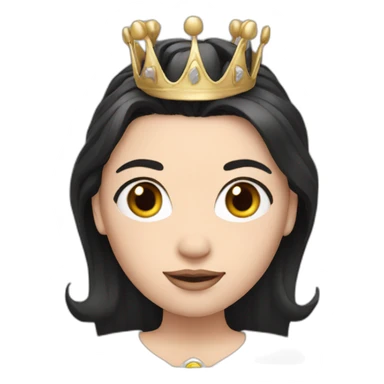 White Women whit black hair and crown sticker