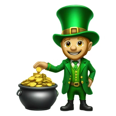 Leprechaun with pot of gold sticker