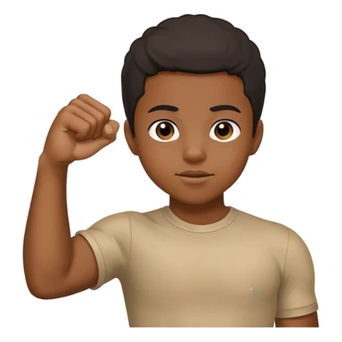 black kid holding his fist up sticker