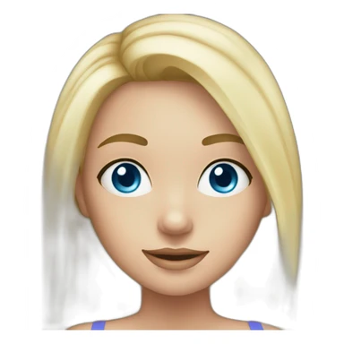 Blonde girl in bikini blue eyes sticker