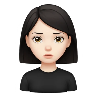 A dark-haired girl with a disapproving expression on her face sticker