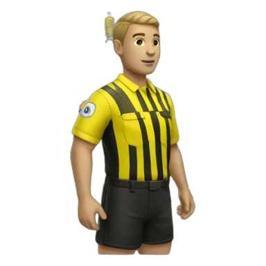 Referee soccer yellow shirt  sticker