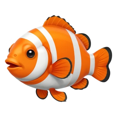 Full body of a clownfish, apple emoji style sticker