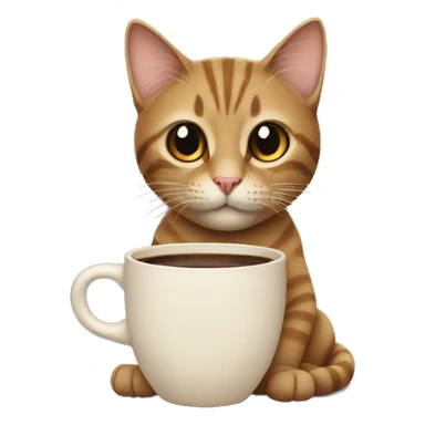 Cat holding a cup of coffee  sticker