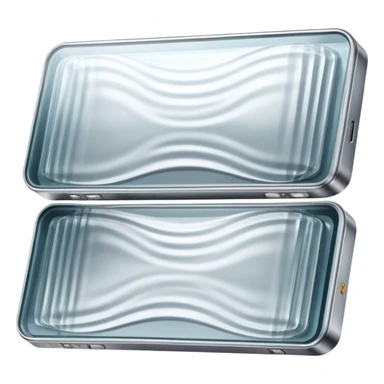 Metal dielectric interface, split screen showing metallic reflective surface on one side and transparent insulating material on the other side with electromagnetic waves sticker