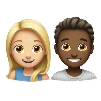 Boy and girl having fun together sticker