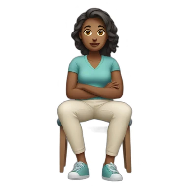 Woman sit down sticker