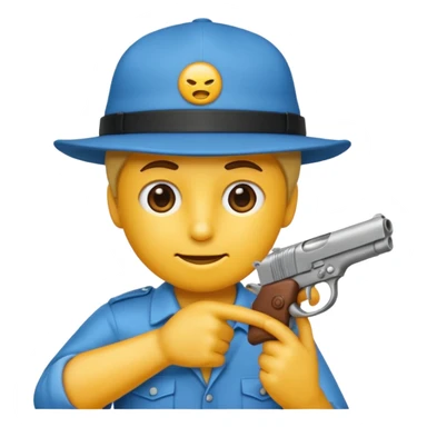 As un emoji que se vea la cabeza nada más con una gorra de lado y que no tenga aspecto infantil con una pistola  sticker