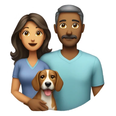 mom and dad and dog sticker