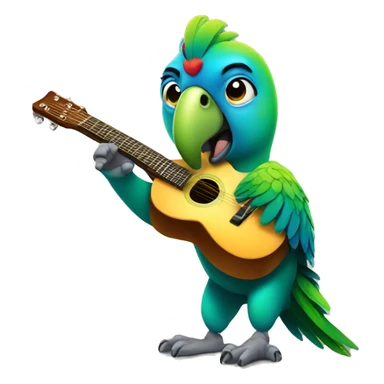 Party parrot rocking with a guitar sticker