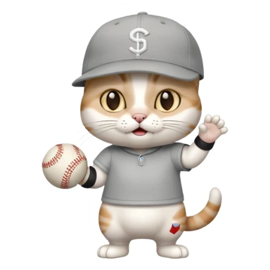 Rengi gri beyaz olaolan rapci kedi sticker