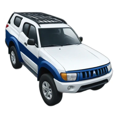 4x4 Mitsubishi bleu and white sticker