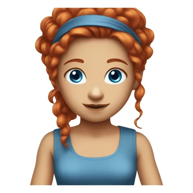 Red haired girl blue eyes sticker
