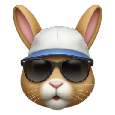 Rabbit with cap and sunglasses sticker