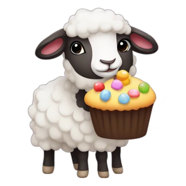 Lamb black face with sweets sticker