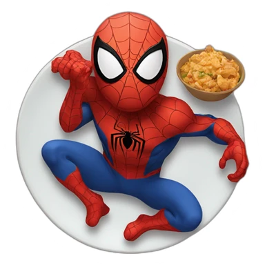 Spider man eating food  sticker