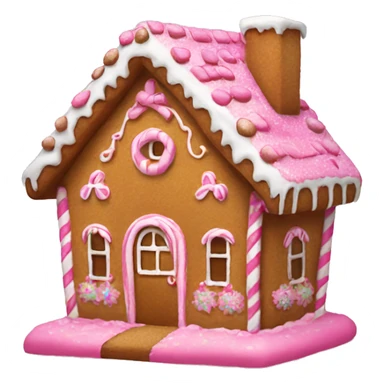 gingerbread house decorated with pink sticker